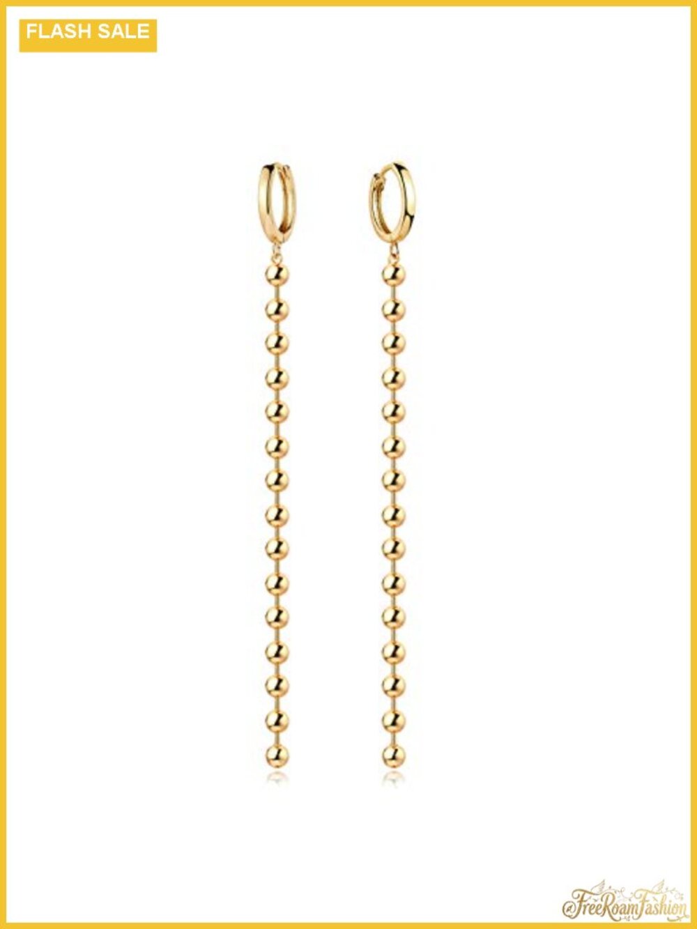 14K Gold Filled Chain Duster Earrings Huggie Hoop Dangle Drop Boho Handmade